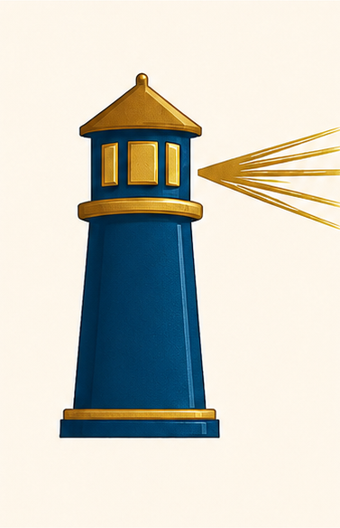 Lighthouse shining its beam